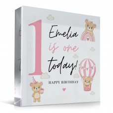 Personalised 1st Birthday Gift For Baby Girl ONE TODAY Plaque