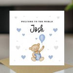 New Baby Card Welcome To The World Card Personalised