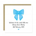 Welcome To The World Little One Baby Boy Card Personalised