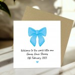 Welcome To The World Little One Baby Boy Card Personalised