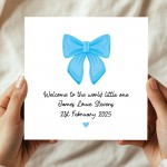 Welcome To The World Little One Baby Boy Card Personalised