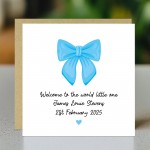 Welcome To The World Little One Baby Boy Card Personalised