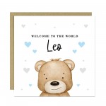 Welcome To The World Baby Boy Card Personalised New Parents Card