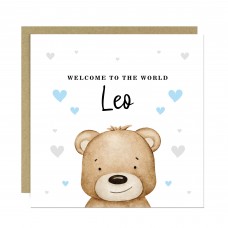 Welcome To The World Baby Boy Card Personalised New Parents Card