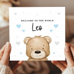 Welcome To The World Baby Boy Card Personalised New Parents Card