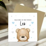 Welcome To The World Baby Boy Card Personalised New Parents Card