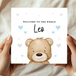 Welcome To The World Baby Boy Card Personalised New Parents Card