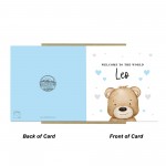 Welcome To The World Baby Boy Card Personalised New Parents Card