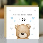 Welcome To The World Baby Boy Card Personalised New Parents Card