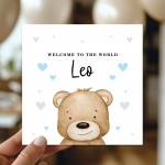 Welcome To The World Baby Boy Card Personalised New Parents Card