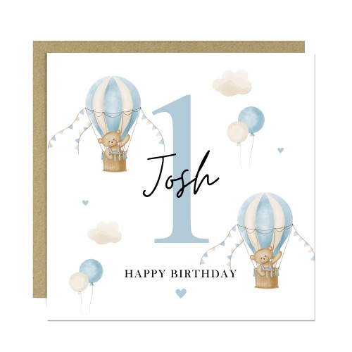 1st Birthday Card Baby Boy Personalised First Birthday Card
