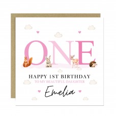 Personalised 1st First Birthday Card For Beautiful Daughter