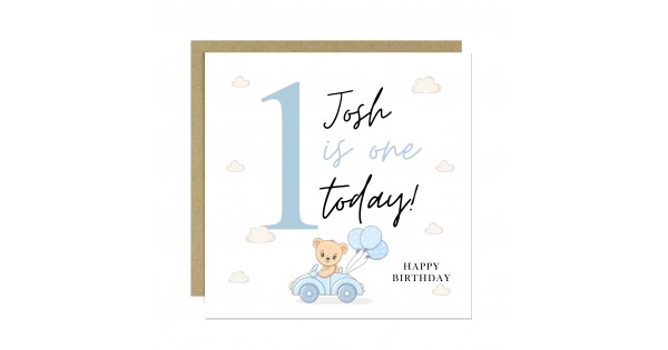 Prelude Grandson 1st Birthday Card ~ For A Special Grandson On Your 1st Birthday ~ Cute Bear - View #2