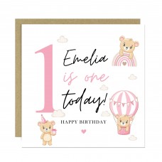 Personalised ONE TODAY 1st Birthday Card Daughter Granddaughter 