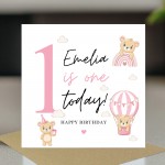 Personalised ONE TODAY 1st Birthday Card Daughter Granddaughter 