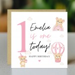 Personalised ONE TODAY 1st Birthday Card Daughter Granddaughter 