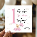 Personalised 1st Birthday Card ONE TODAY Daughter Granddaughter