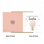 Personalised New Baby Card Welcome To The World Girl Card