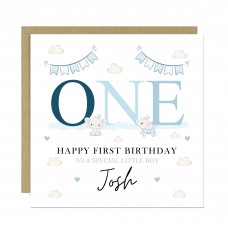 Personalised First Birthday Card For Special Little Boy Son