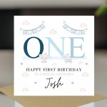 Personalised First Birthday Card For Special Little Boy Son