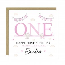 Personalised First Birthday Card For Special Little Girl