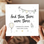 Personalised Then There Were Three Congratulations Card