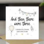 Personalised Then There Were Three Congratulations Card