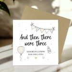Personalised Then There Were Three Congratulations Card