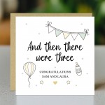 Personalised Then There Were Three Congratulations Card