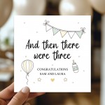 Personalised Then There Were Three Congratulations Card