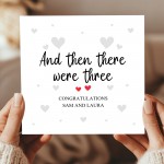 Pregnancy Card Personalised Then There Were Three Congratulation