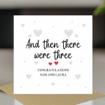 Pregnancy Card Personalised Then There Were Three Congratulation