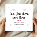 Pregnancy Card Personalised Then There Were Three Congratulation