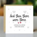 Pregnancy Card Personalised Then There Were Three Congratulation