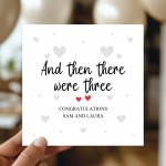 Pregnancy Card Personalised Then There Were Three Congratulation
