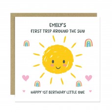 Personalised 1st Birthday Card For Daughter First Trip Card