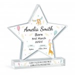 New Baby Personalised Gift Birth Details Gift Acrylic Star