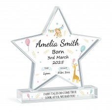 New Baby Personalised Gift Birth Details Gift Acrylic Star