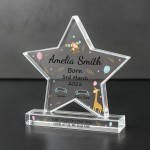 New Baby Personalised Gift Birth Details Gift Acrylic Star