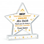 PERSONALISED Thank You Gift For Teaching Assistant Star Plaque