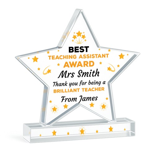 PERSONALISED Thank You Gift For Teaching Assistant Star Plaque