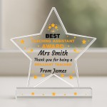 PERSONALISED Thank You Gift For Teaching Assistant Star Plaque