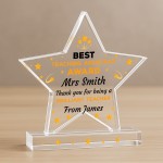 PERSONALISED Thank You Gift For Teaching Assistant Star Plaque