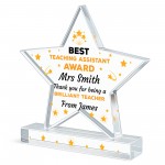 PERSONALISED Thank You Gift For Teaching Assistant Star Plaque