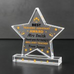 PERSONALISED Thank You Gift For Teaching Assistant Star Plaque