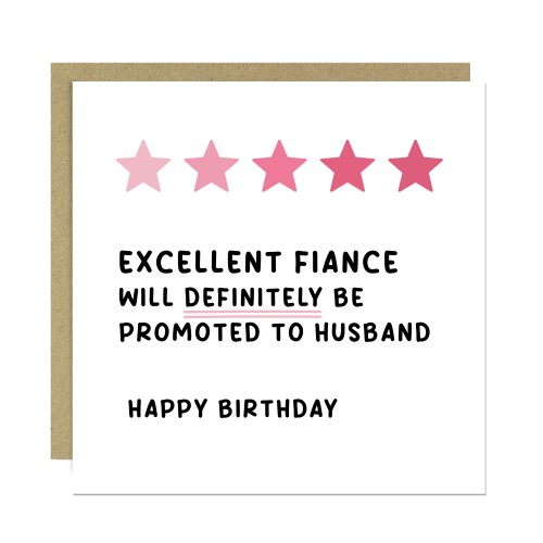 Funny Birthday Card For Fiance With Kraft Envelope Fiance Card