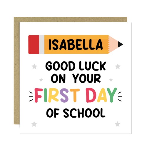 Personalised Good Luck On Your First Day of School Card For Son Personalised Good Luck On Your First Day of School Card For Son