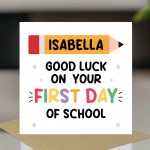 Personalised Good Luck On Your First Day of School Card For Son Personalised Good Luck On Your First Day of School Card For Son