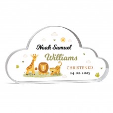 Christening Gift For Baby Boy Cloud Plaque Personalised
