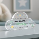 Personalised Christening Gift For Baby Boy Cloud Baby Plaque